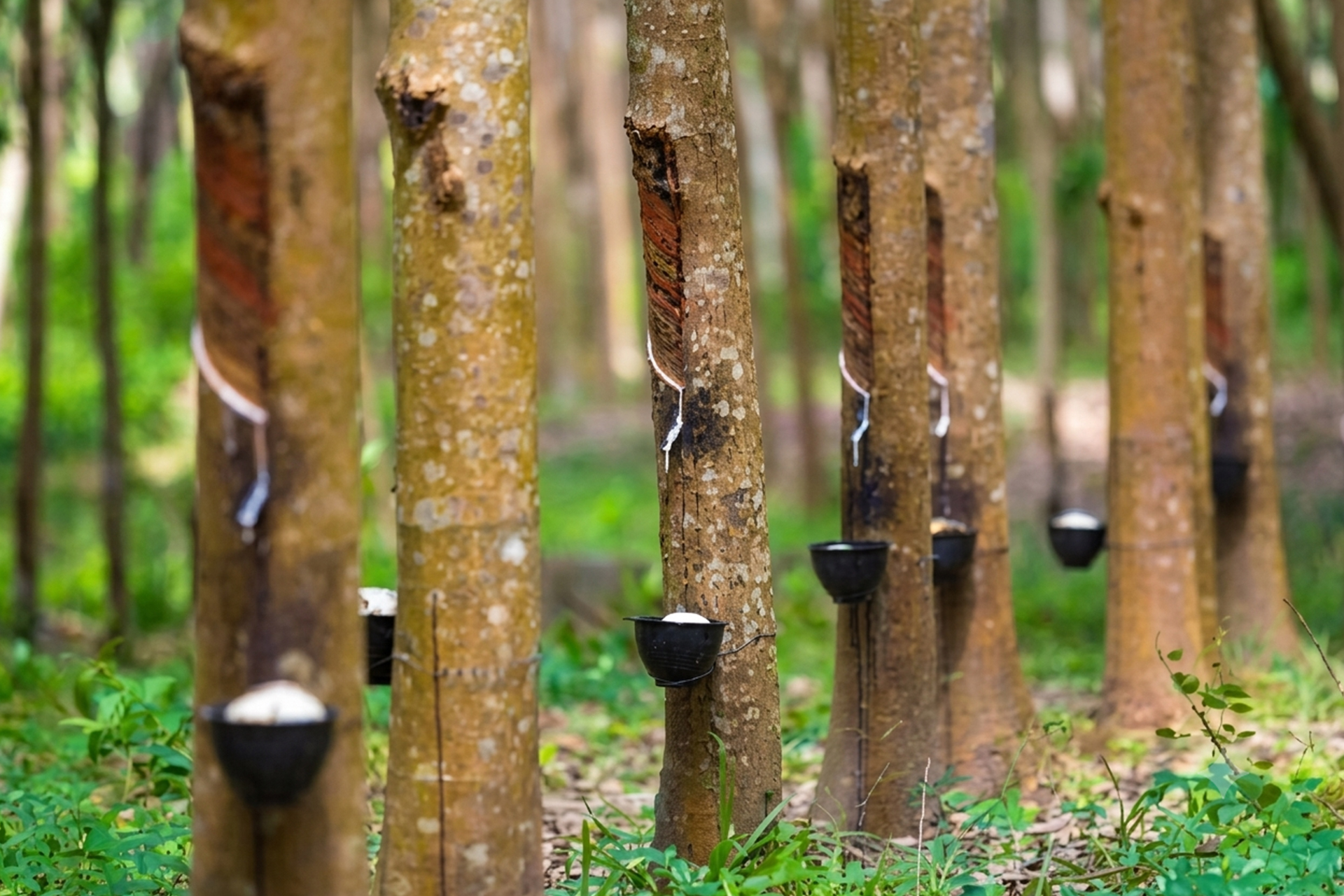 Natural Latex Rubber Tree Tapping